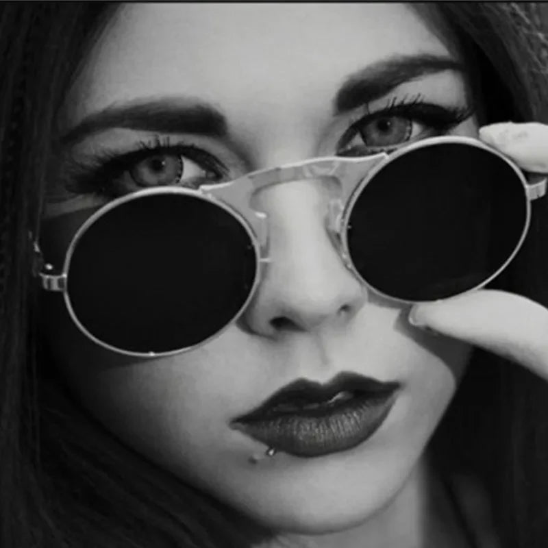 Faltbare Steampunk Rundsonnenbrille – UV400