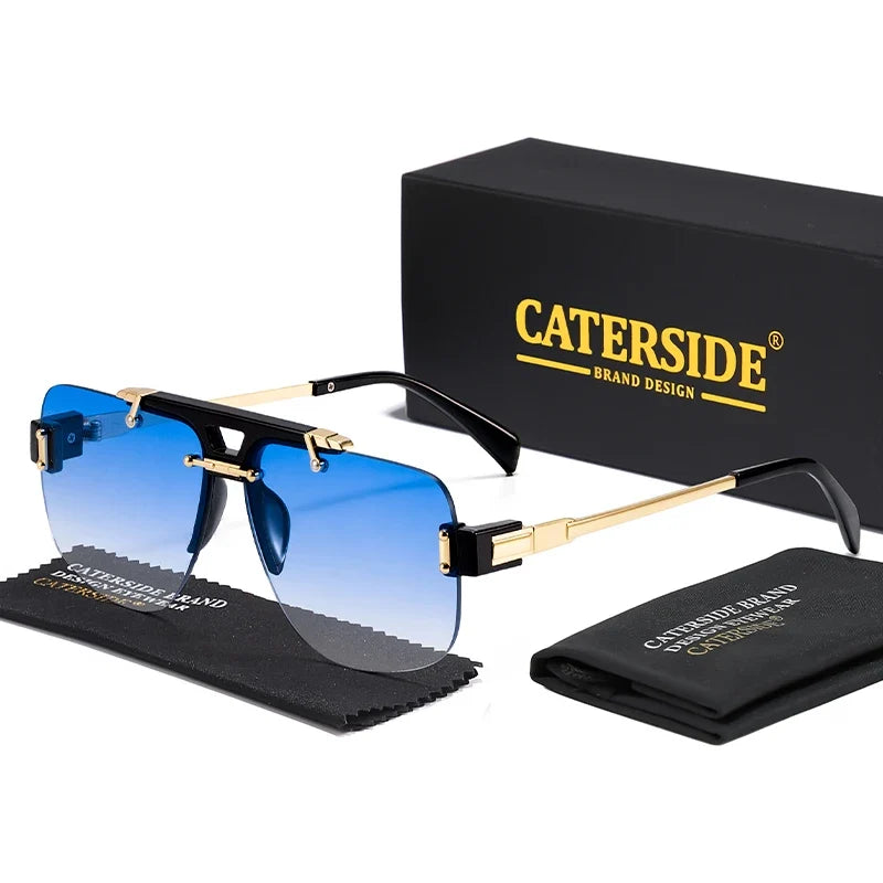 Flache Pilotensonnenbrille mit Doppelsteg – UV400