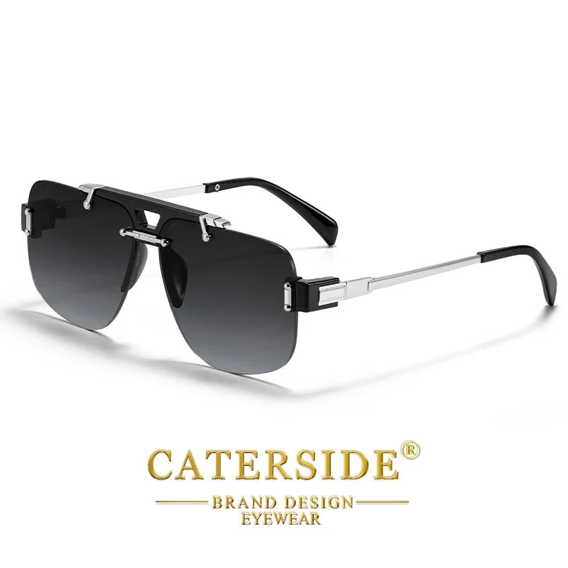 Flache Pilotensonnenbrille mit Doppelsteg – UV400