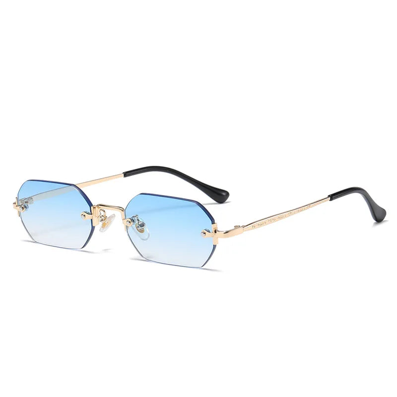 Gothic Rimless Sonnenbrille – Blau, UV400
