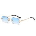 Gothic Rimless Sonnenbrille – Blau, UV400