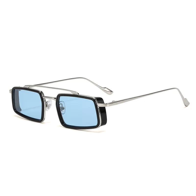Kompakte Rectangle Sonnenbrille – Blau, UV400