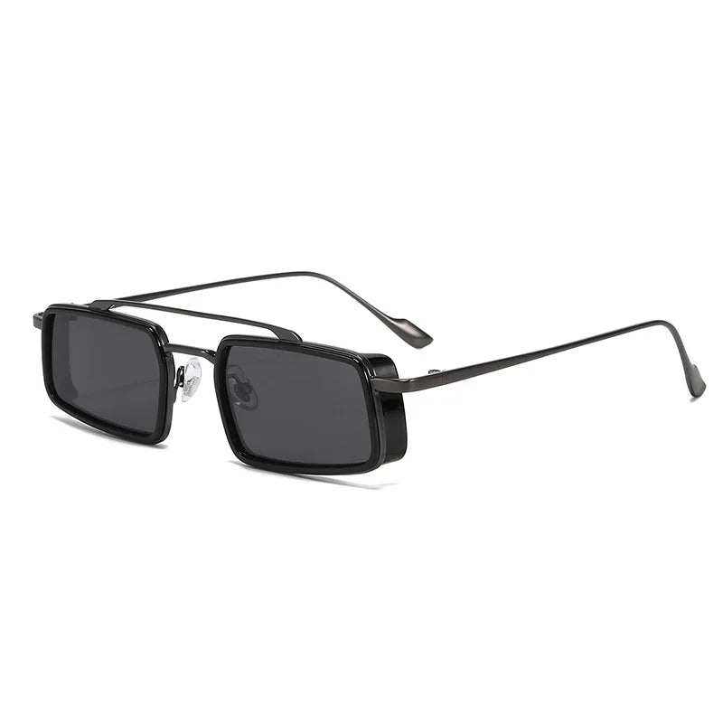 Kompakte Rectangle Sonnenbrille – Grau, UV400