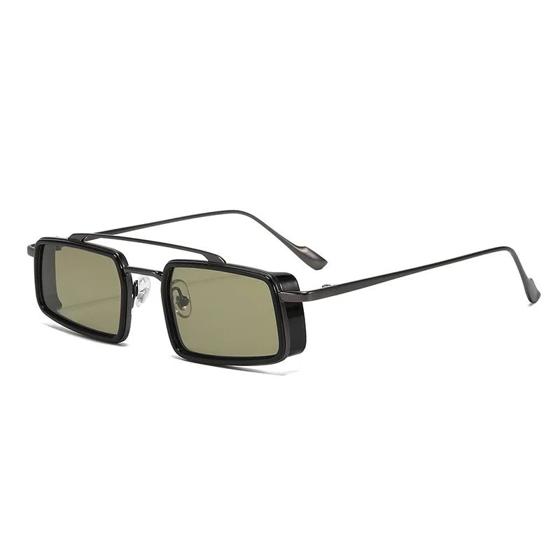 Kompakte Rectangle Sonnenbrille – Grün, UV400