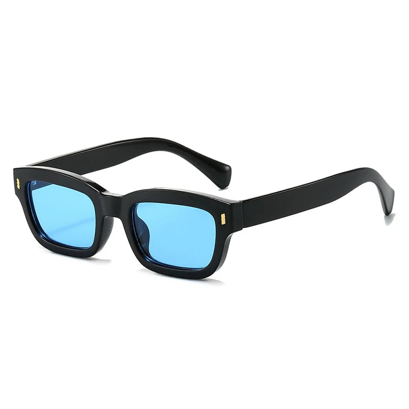 Kompakte Square Sonnenbrille – Blau, UV400