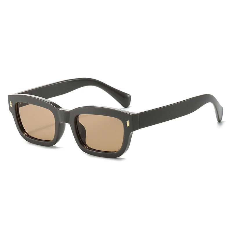 Kompakte Square Sonnenbrille – Braun, UV400