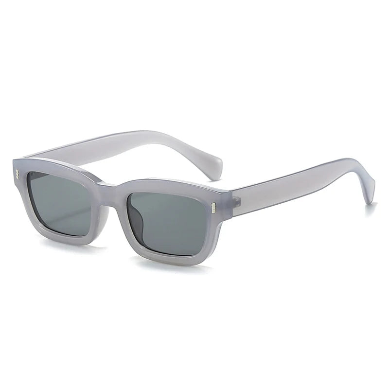 Kompakte Square Sonnenbrille – Grau, UV400