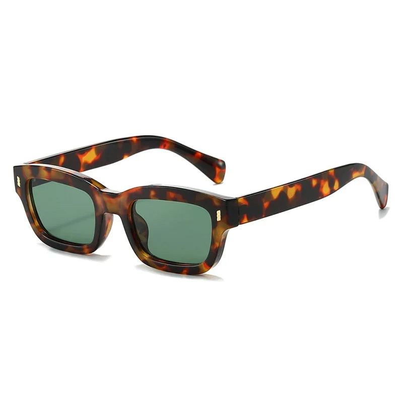 Kompakte Square Sonnenbrille – Leopard, UV400