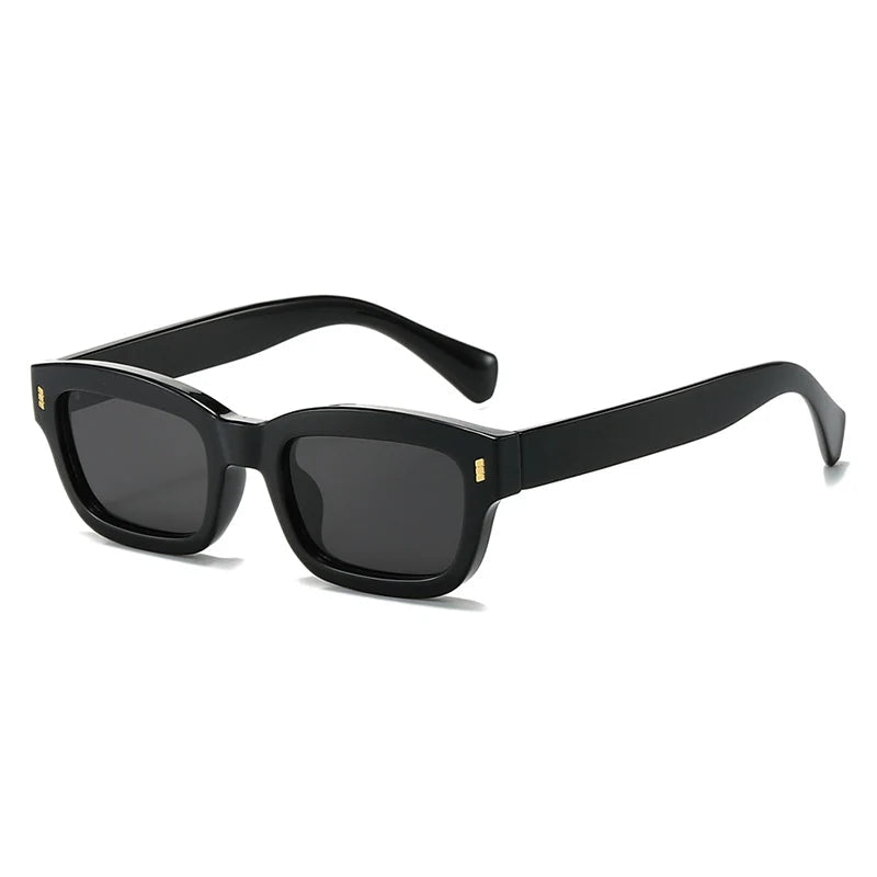 Kompakte Square Sonnenbrille – Schwarz, UV400