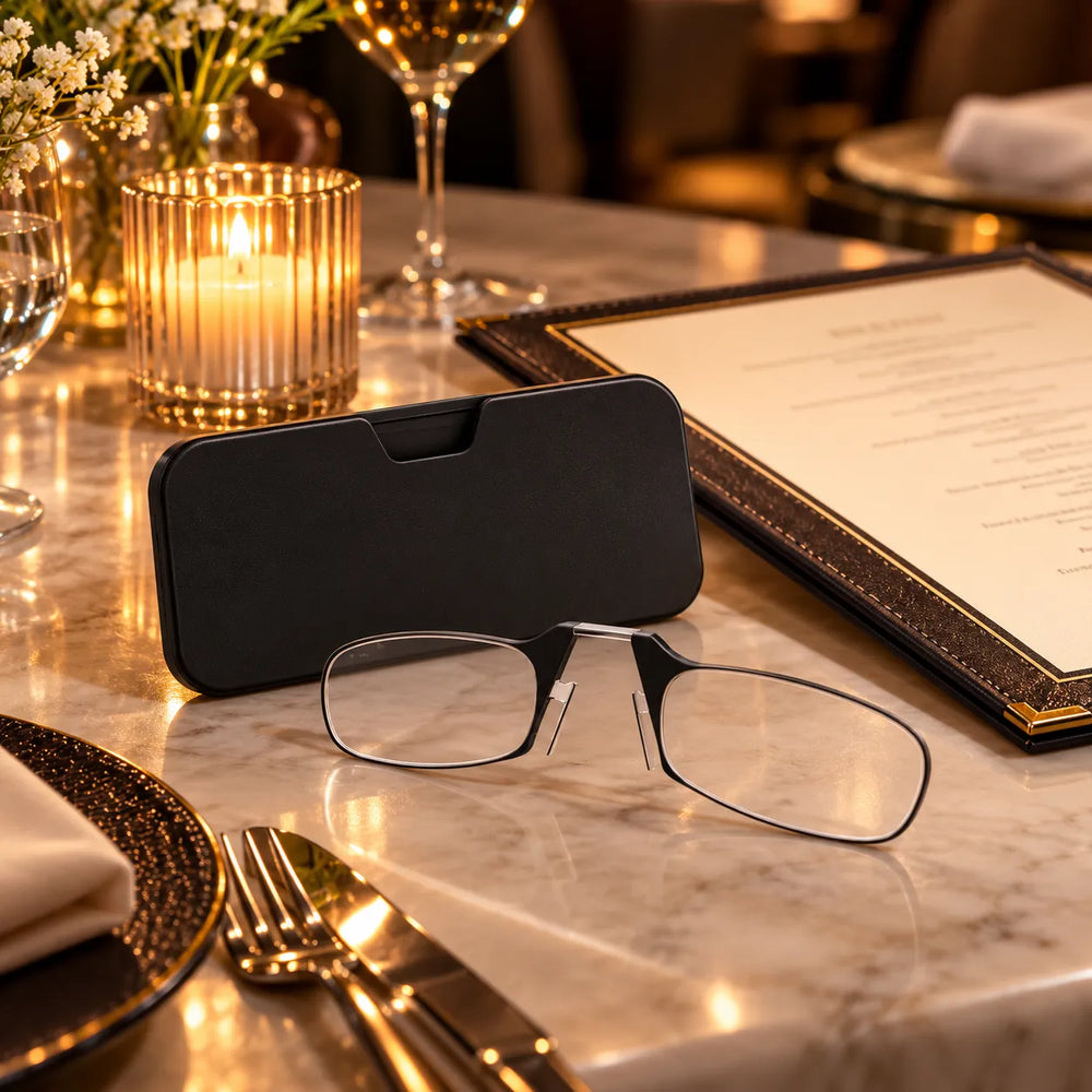 Lesebrille im Restaurant