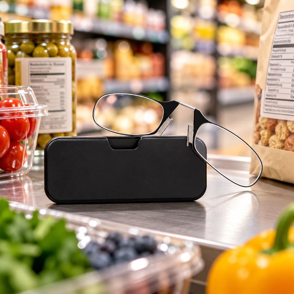 Lesebrille im Supermarkt