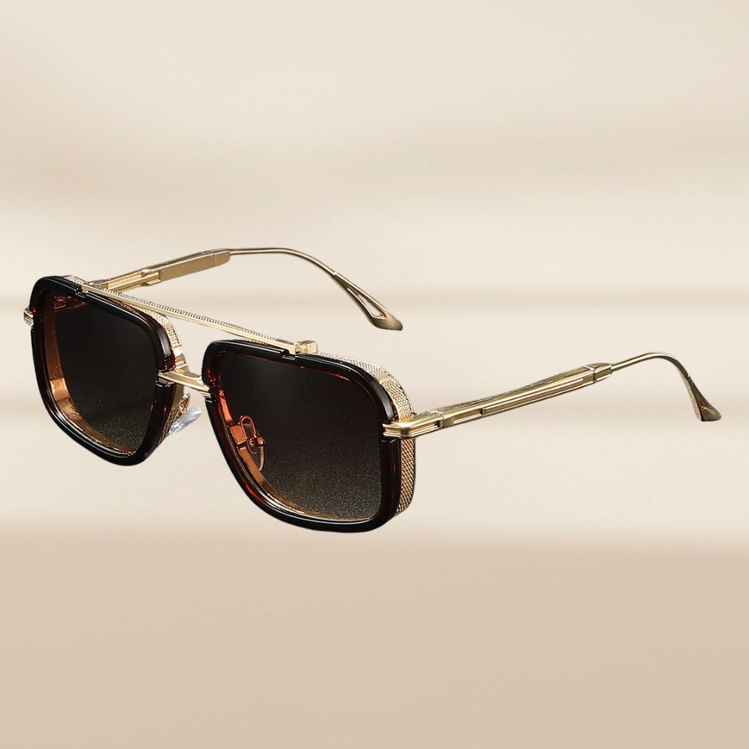 LORENZO Sonnenbrille – Gold – Bernsteinbraun, UV400