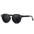 Moderne Runde Sonnenbrille – Schwarz Grau, UV400
