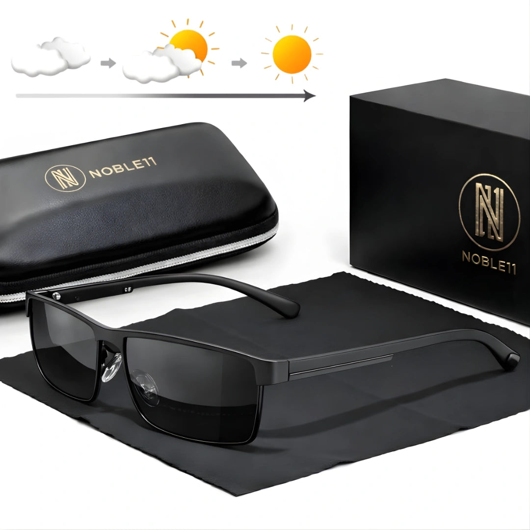 Noble11 Axiom Sonnenbrille – Onyx Schwarz (Photochrom), polarisiert, UV400