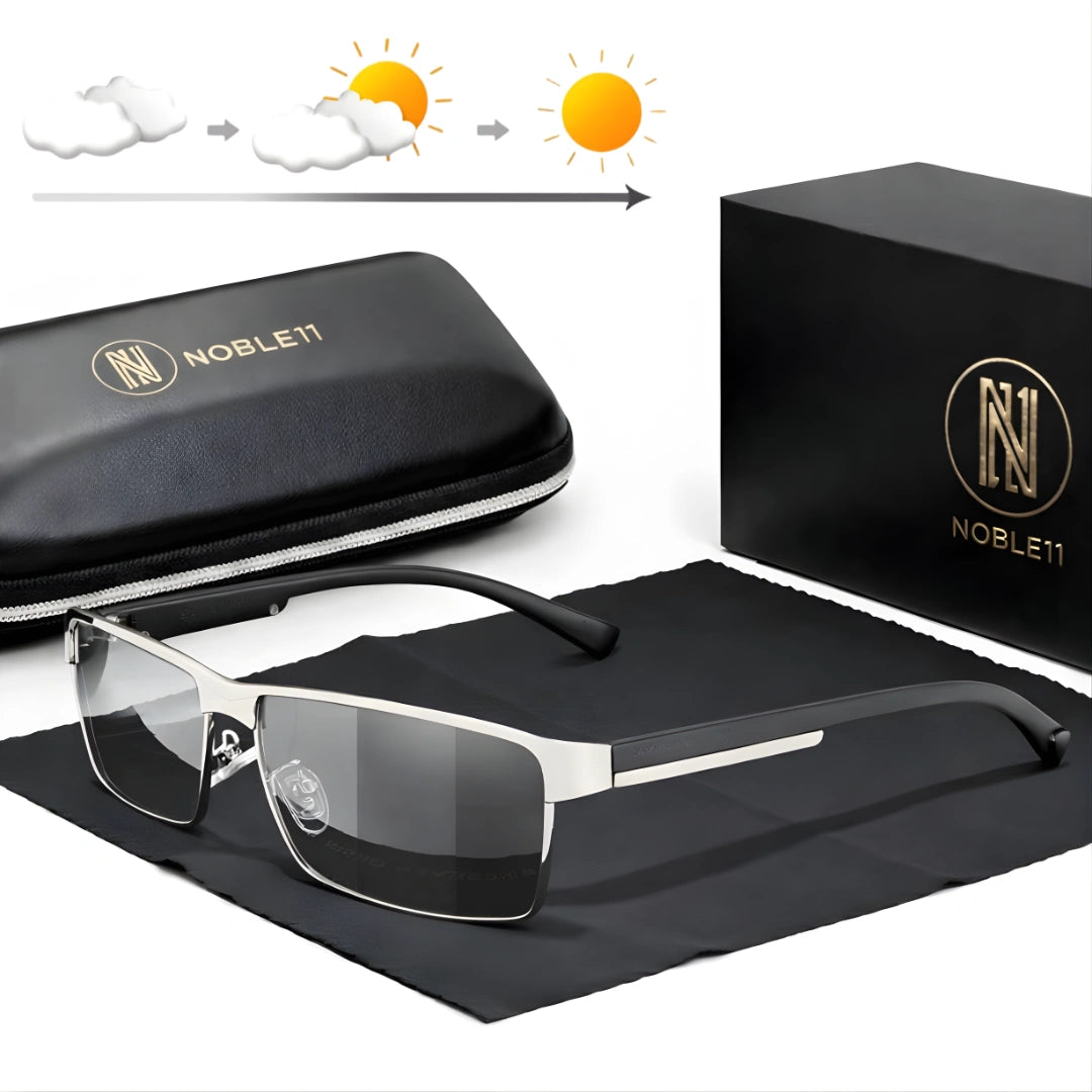 Noble11 Axiom Sonnenbrille – Silber Grau (Photochrom), polarisiert, UV400