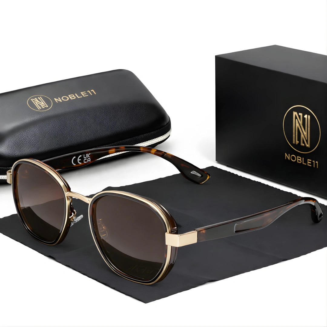 Noble11 Cavalier Sonnenbrille – Leopard Bernstein, polarisiert, UV400