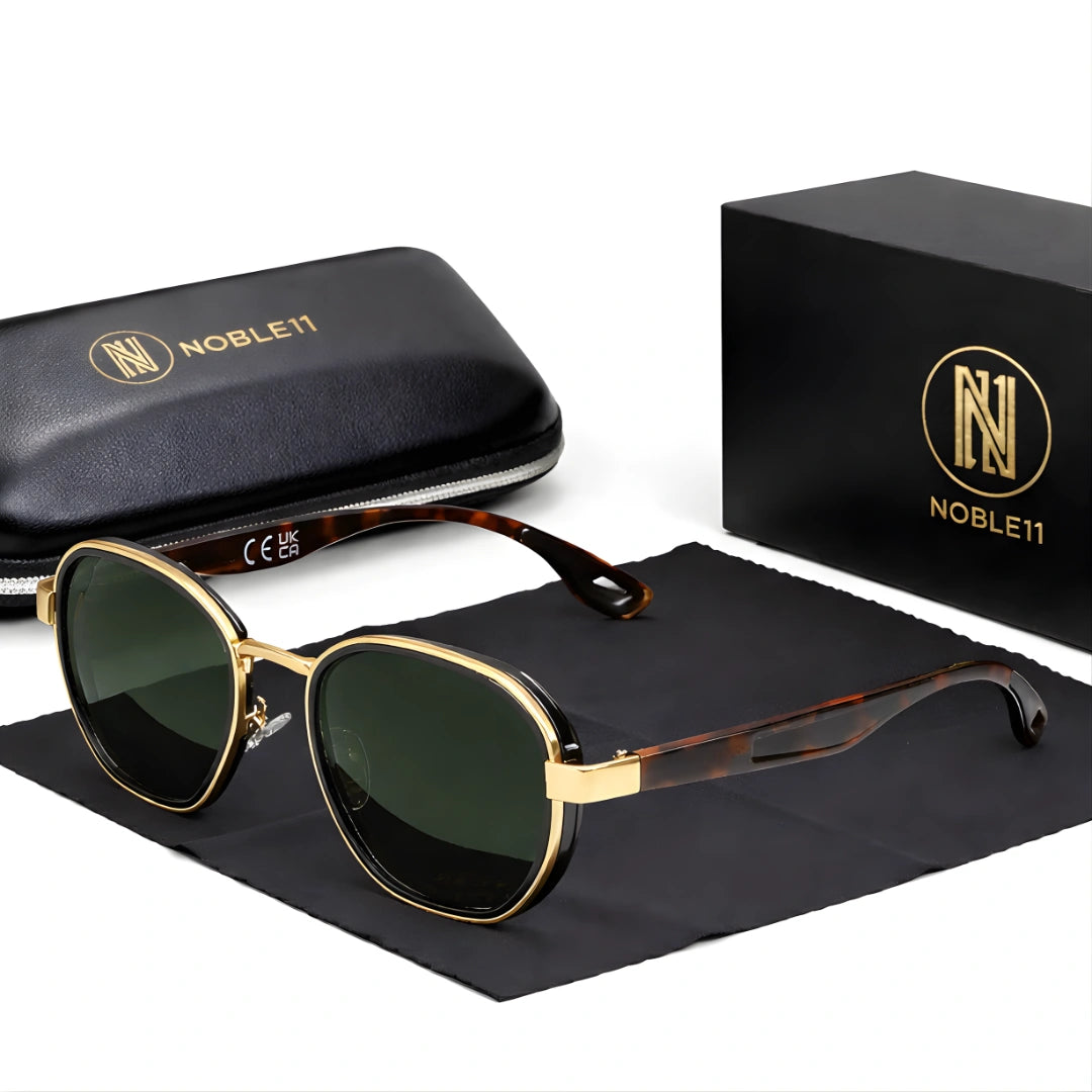 Noble11 Cavalier Sonnenbrille – Leopard Smaragd G15, polarisiert, UV400