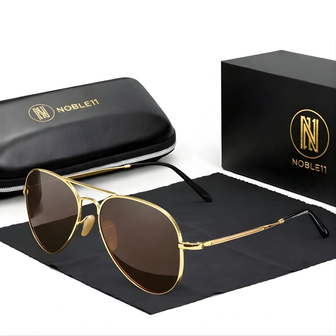 Noble11 Desert Arc Sonnenbrille – Gold Sahara Braun, polarisiert, UV400