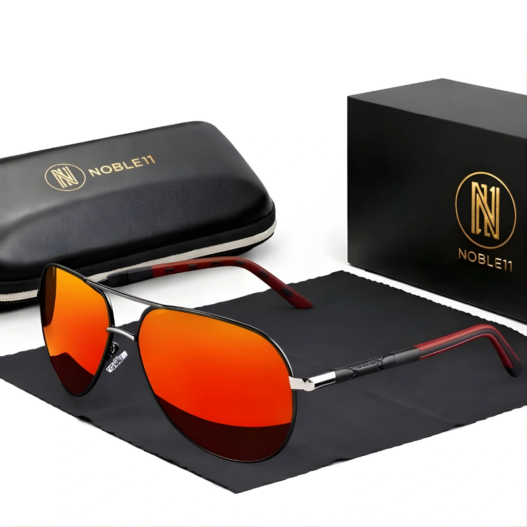 Noble11 Regent Sonnenbrille – Silber Rubin, polarisiert, UV400
