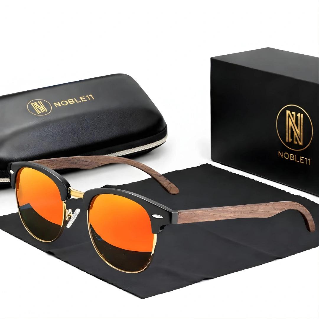 Noble11 Walden Sonnenbrille – Rubin Amber, polarisiert, UV400