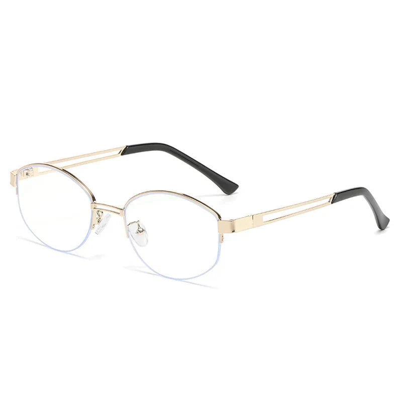 Oval-Sonnenbrille – Gold Klar, UV400