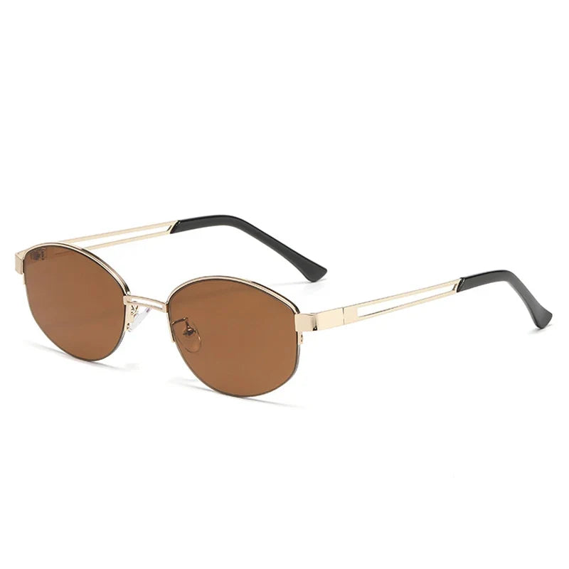 Oval-Sonnenbrille – Gold Tee, UV400