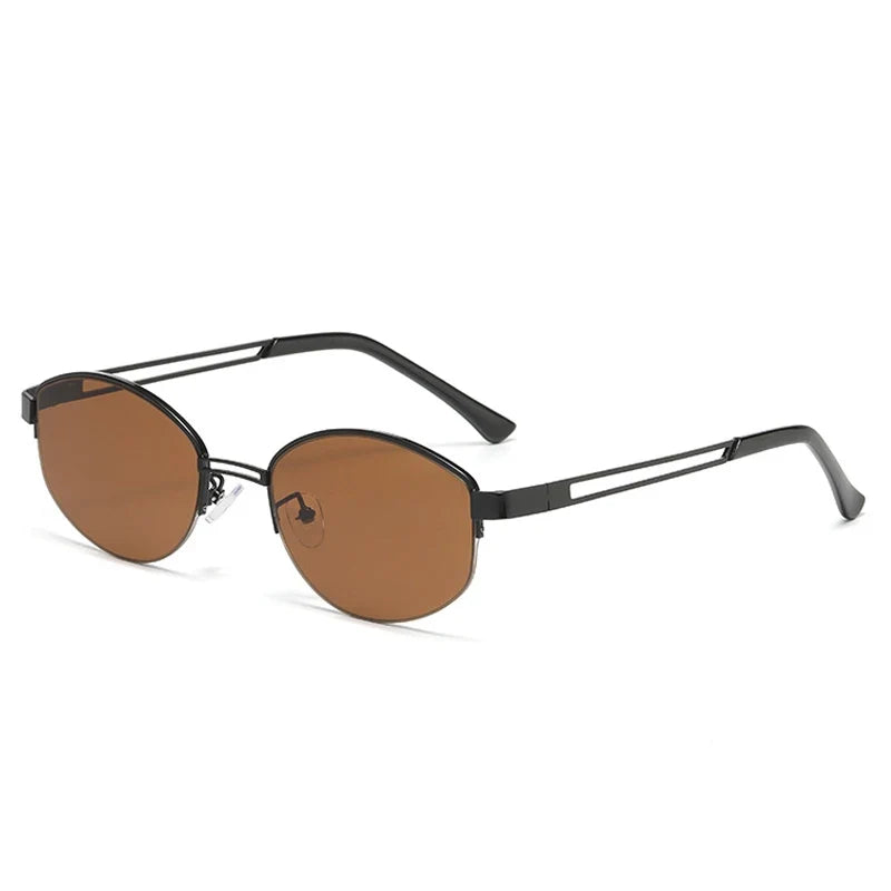Oval-Sonnenbrille – Schwarz Tee, UV400