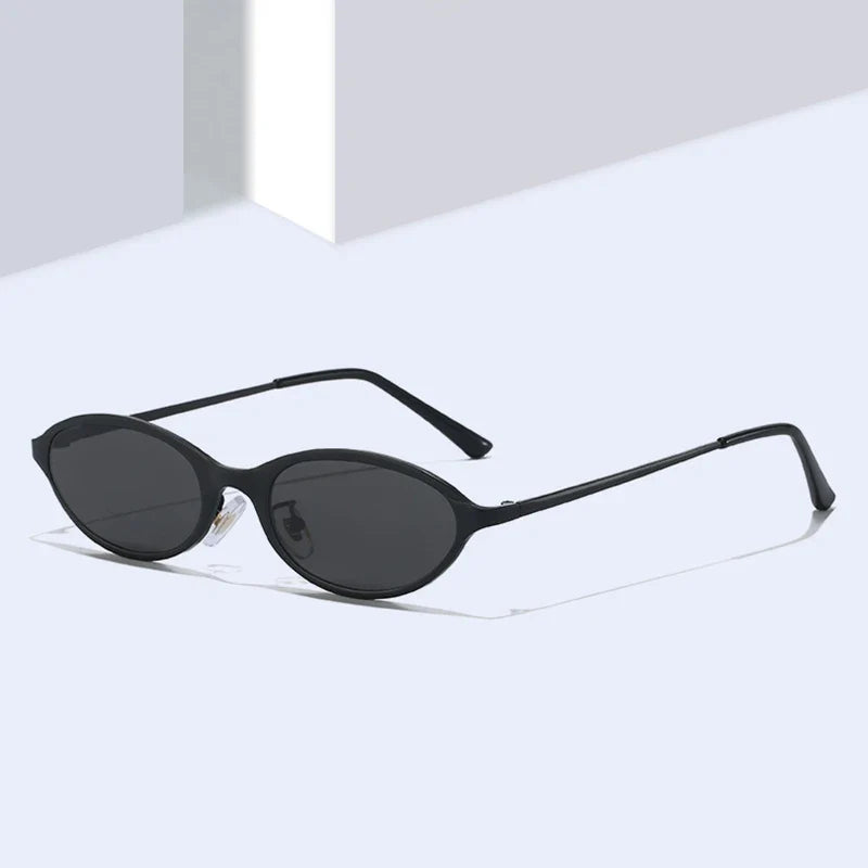 Ovale Metall-Sonnenbrille – UV400