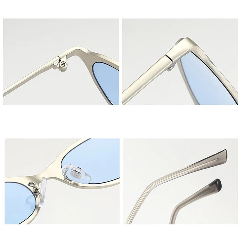 Ovale Metall-Sonnenbrille – UV400