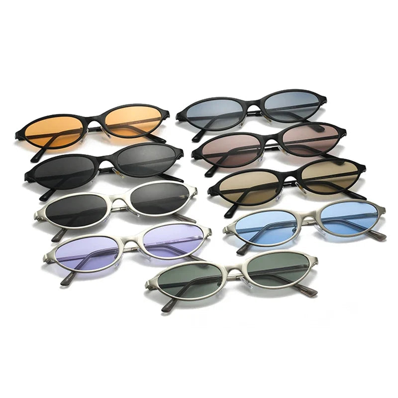 Ovale Metall-Sonnenbrille – UV400