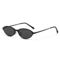 Ovale Metall-Sonnenbrille – Schwarz, UV400