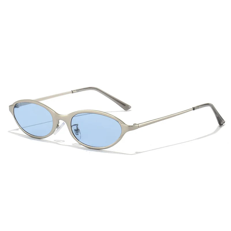 Ovale Metall-Sonnenbrille – UV400