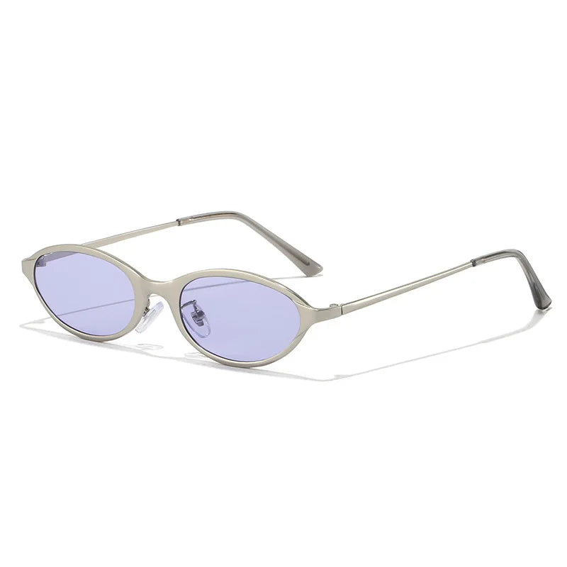 Ovale Metall-Sonnenbrille – UV400