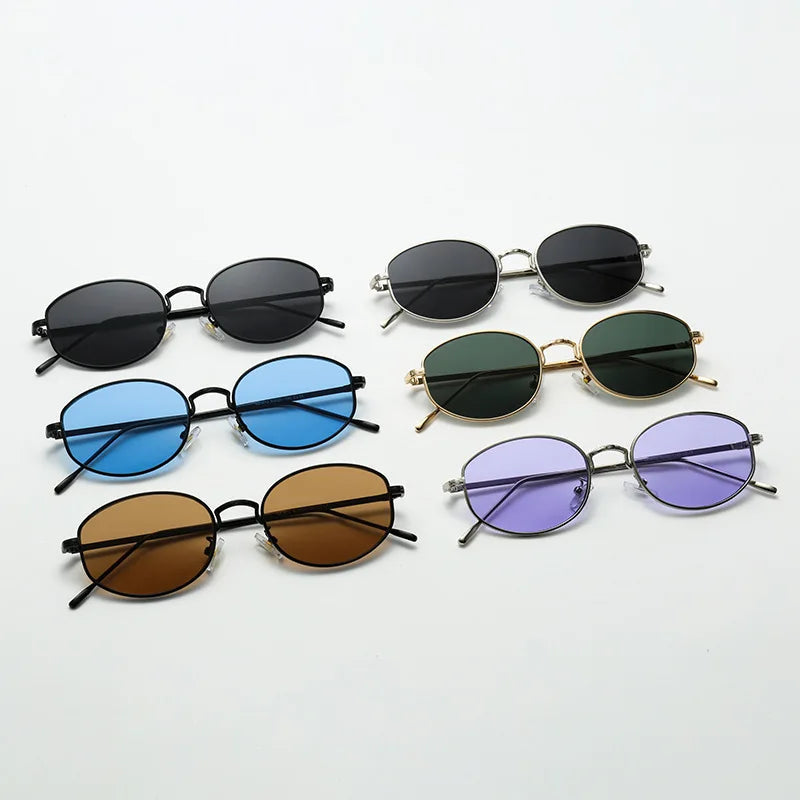 Ovale Metall-Sonnenbrille – UV400