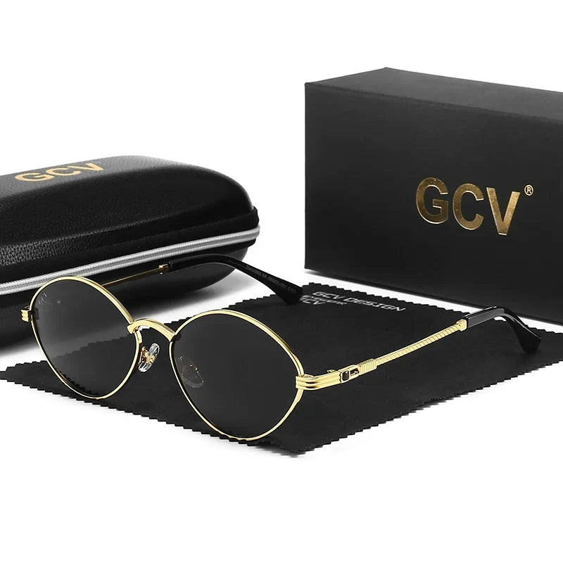 Ovale Sonnenbrille mit Metallrahmen – Polarisiert & UV400 – Produktansicht 1, polarisiert, UV400