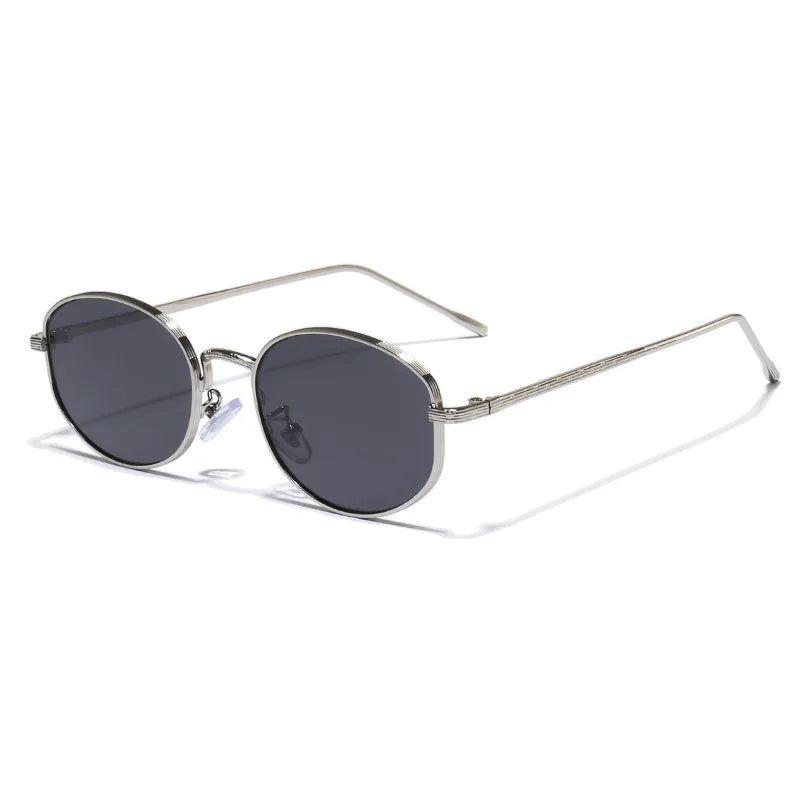 Ovale Metall-Sonnenbrille – UV400