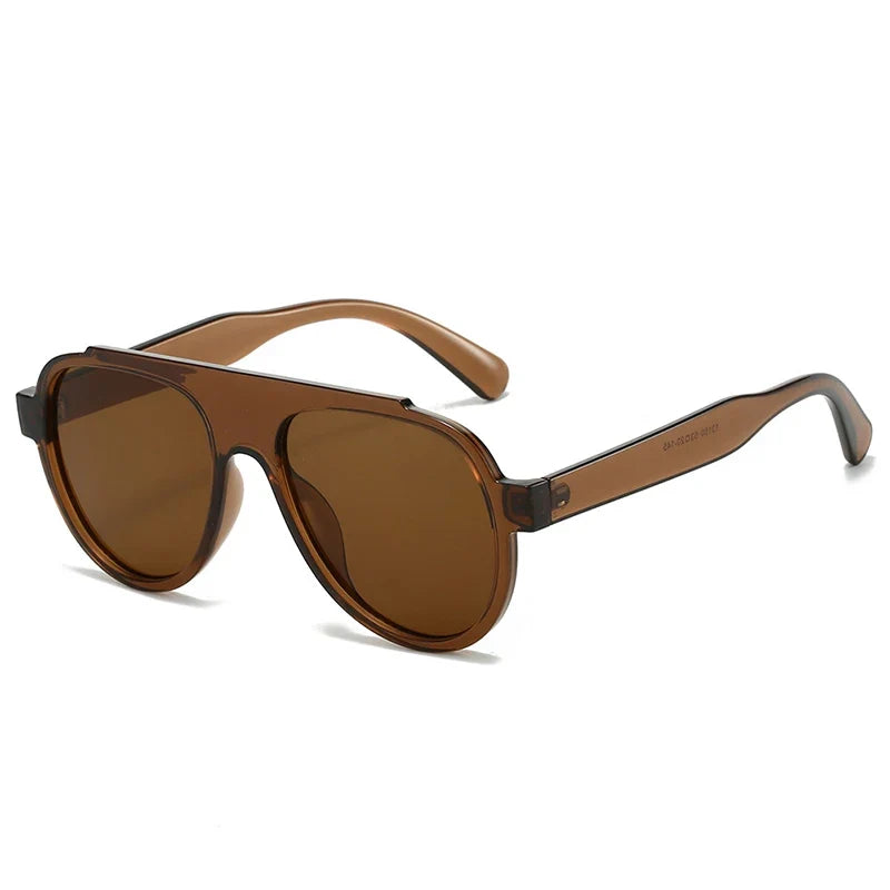 Oversize Pilot Sonnenbrille – Braun, UV400