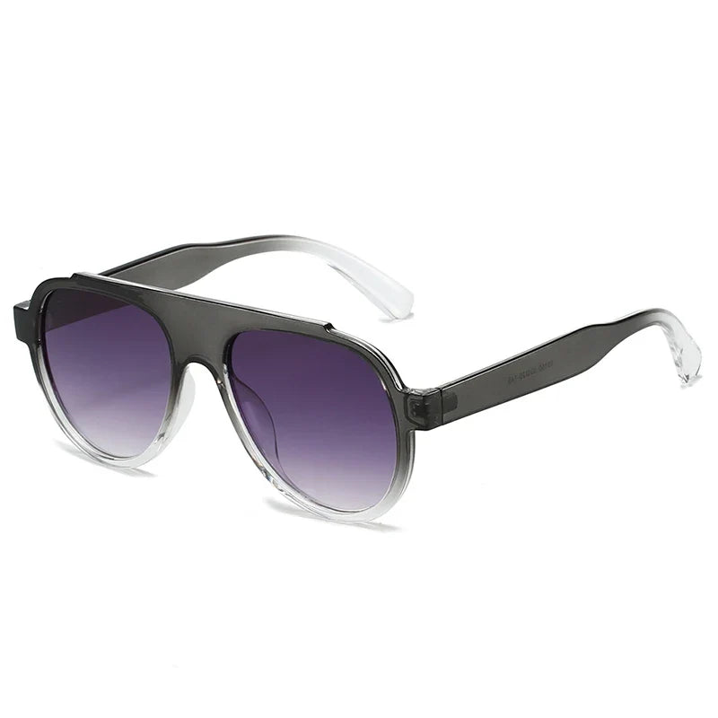 Oversize Pilot Sonnenbrille – Grau Verlauf, UV400