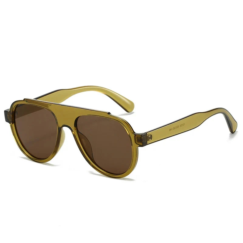 Oversize Pilot Sonnenbrille – Olivengrün, UV400