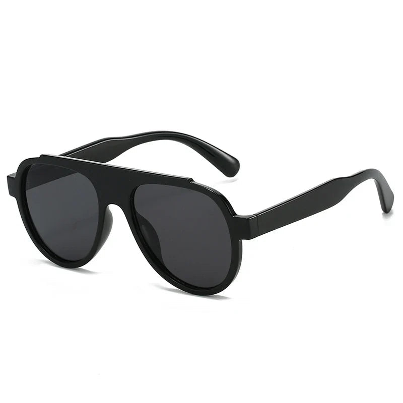 Oversize Pilot Sonnenbrille – Schwarz Grau, UV400