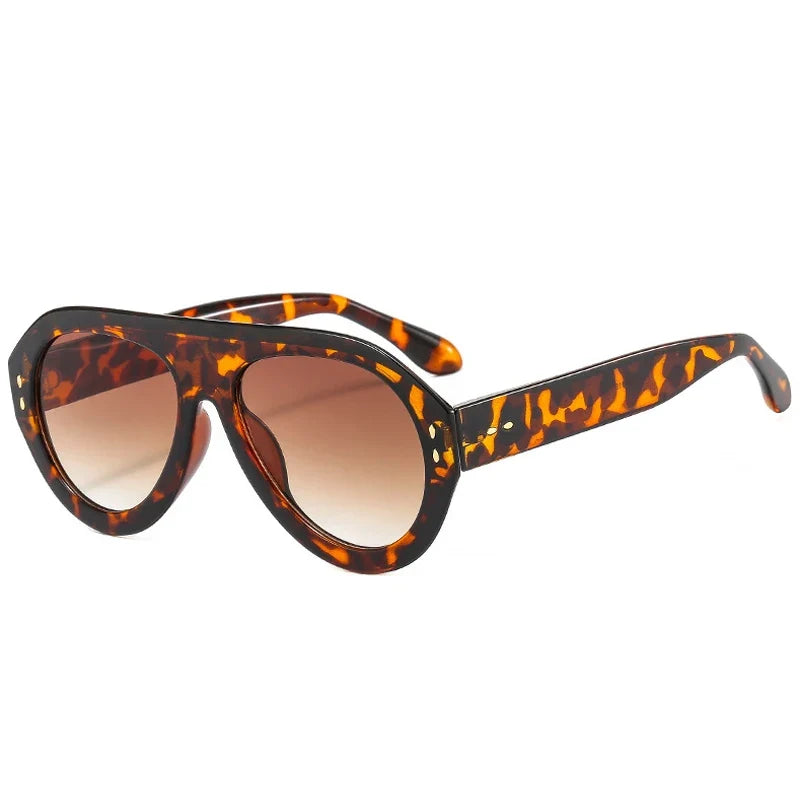 Oversize Sonnenbrille – Leopard, UV400