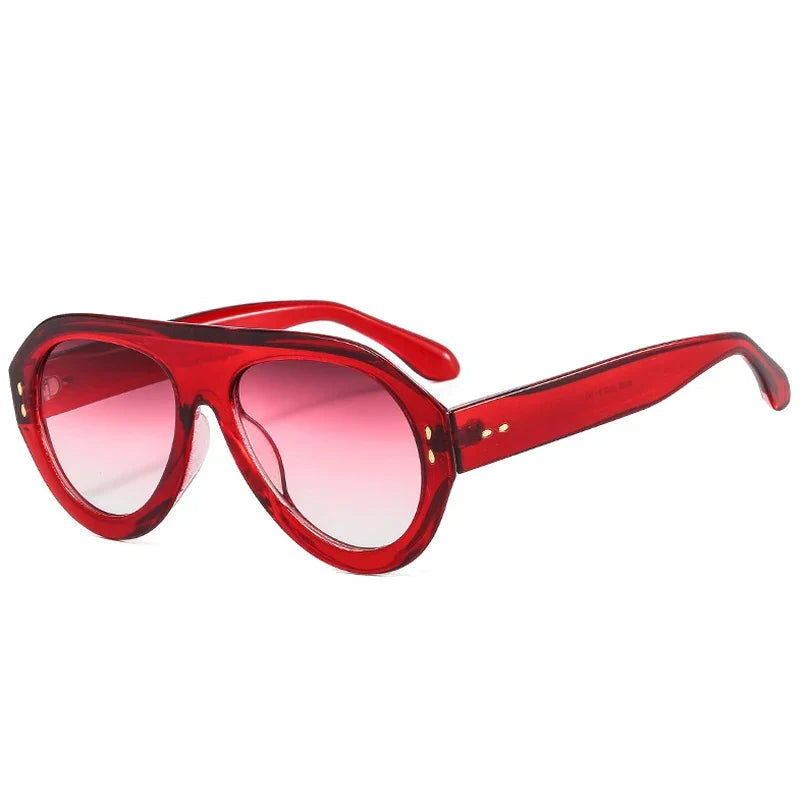 Oversize Sonnenbrille – Rot, UV400