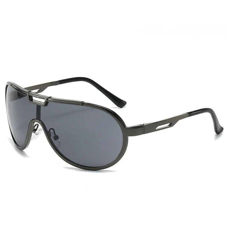 Oversized Pilot Sonnenbrille aus Metall – UV400
