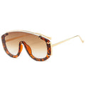 Oversized Sonnenbrille – Leopard Braun, UV400