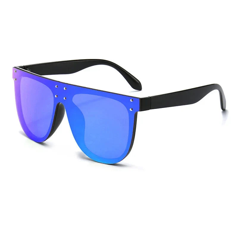 Pilot Sonnenbrille – Schwarz Blau Spiegel, UV400