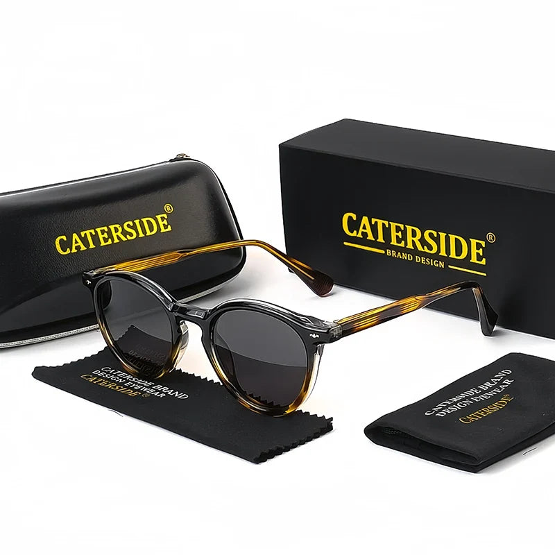 Polarisierte Sonnenbrille aus Acetat – Braun, polarisiert, UV400