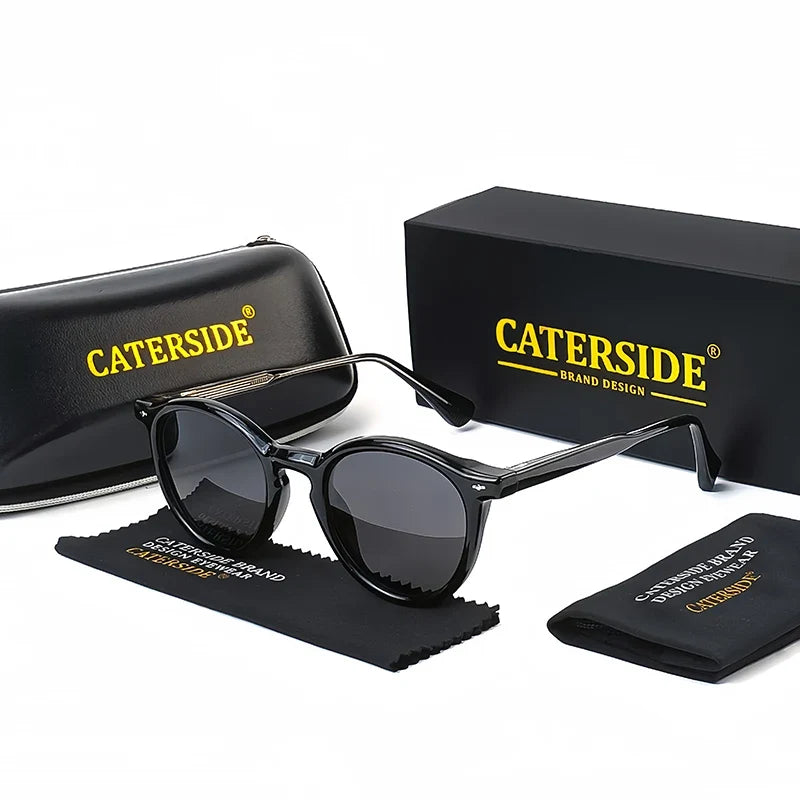 Polarisierte Sonnenbrille aus Acetat – Schwarz, polarisiert, UV400