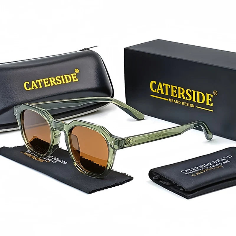 Polarisierte Retro-Sonnenbrille mit TR90-Rahmen – Grün, polarisiert, UV400
