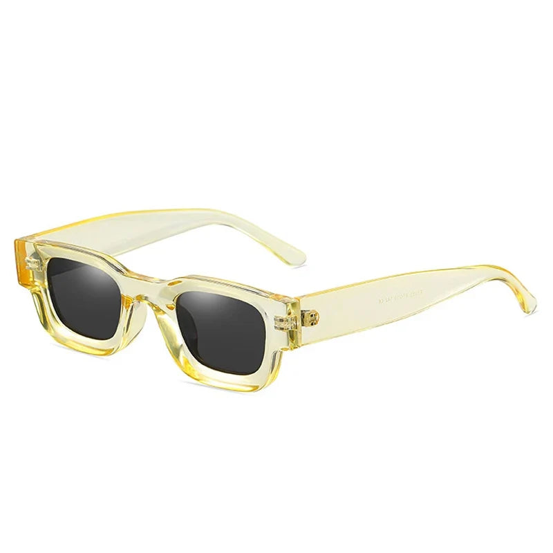 Polarisierte Vintage Square Brille Sonnenbrille – Gelb Grau, polarisiert, UV400