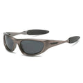 Polarisierte Wraparound Sonnenbrille – Grau, polarisiert, UV400